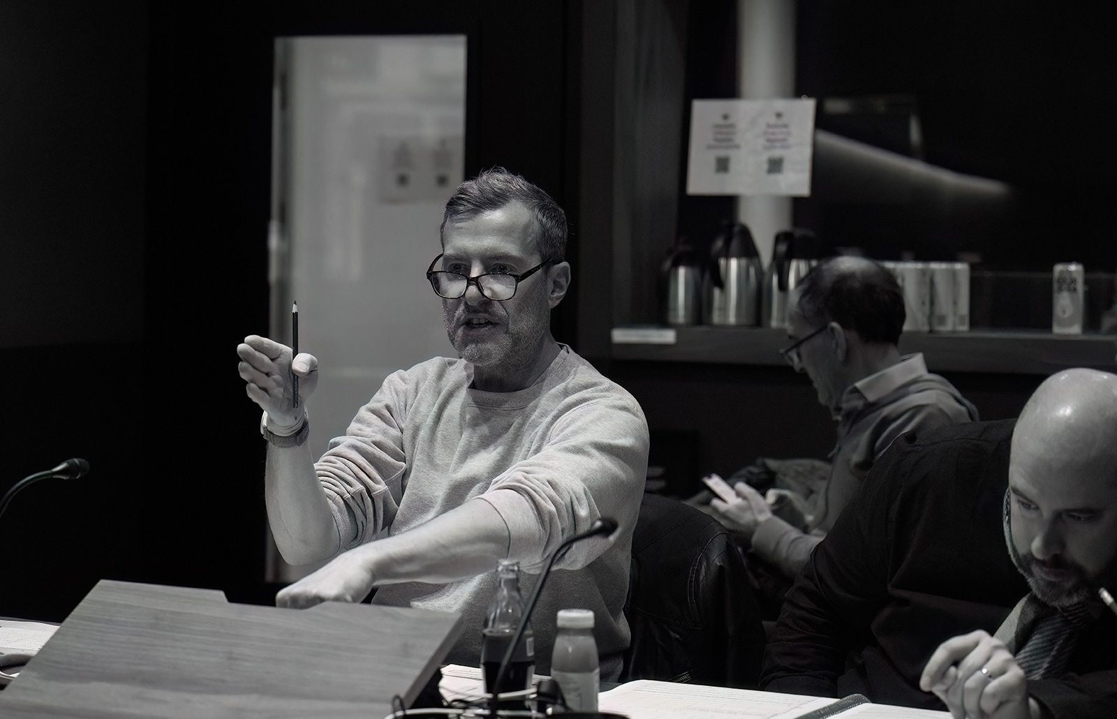 Senior Recording Engineer Andrew Dudman working at the mixing desk in Abbey Road Studios